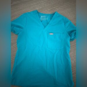 FIGS Vibrant Blue Scrub Top XS